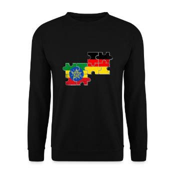 Äthiopien Deutschland Flagge Äthiopier Deutscher - Unisex Pullover - Schwarz - Vorne - Alina (178cm) & Michal (187cm)