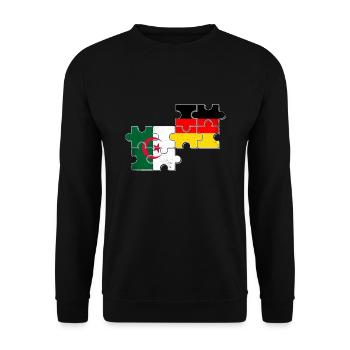 Algérie Allemagne Drapeau Algérien Allemand - Sweat-shirt Unisexe - noir - Devant - Alina (178cm) & Michal (187cm)