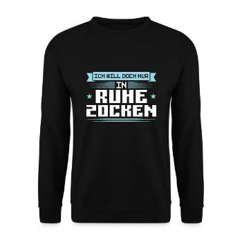 Gaming Zocken Konsole Geschenk - Unisex Pullover - Schwarz - Vorne - Alina (178cm) & Michal (187cm)