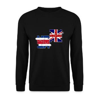 Costa Rica Great Britain Flag - Unisex Sweatshirt - black - Front - Alina (178cm) & Michal (187cm)