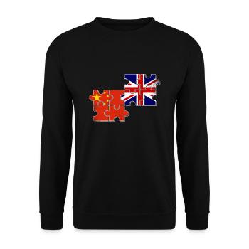 China Großbritannien Flagge Chinese Brite - Unisex Pullover - Schwarz - Vorne - Alina (178cm) & Michal (187cm)