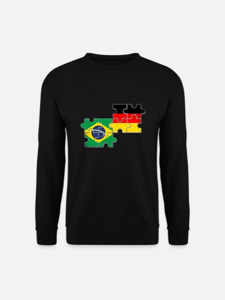 Brasilien Deutschland Flagge Brasilianer Deutscher - Unisex Pullover - Schwarz