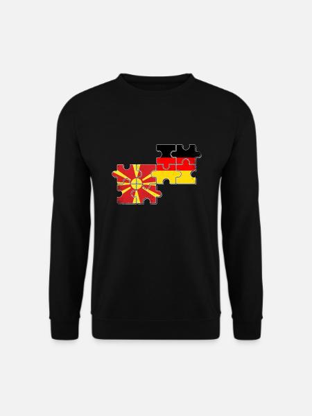 Nordmazedonien Deutschland Flagge - Unisex Pullover - Schwarz