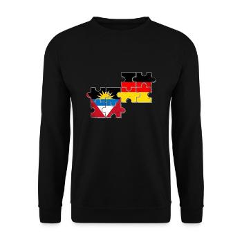 Antigua und Barbuda Deutschland Flagge - Unisex Pullover - Schwarz - Vorne - Alina (178cm) & Michal (187cm)