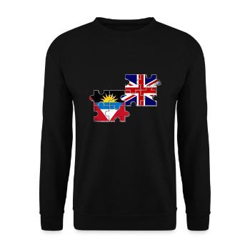Antigua and Barbuda Great Britain Flag - Unisex Sweatshirt - black - Front - Alina (178cm) & Michal (187cm)