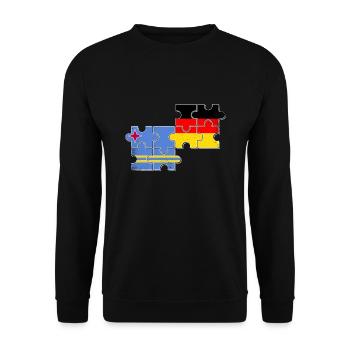 Aruba Deutschland Flagge Arubaner Deutscher - Unisex Pullover - Schwarz - Vorne - Alina (178cm) & Michal (187cm)