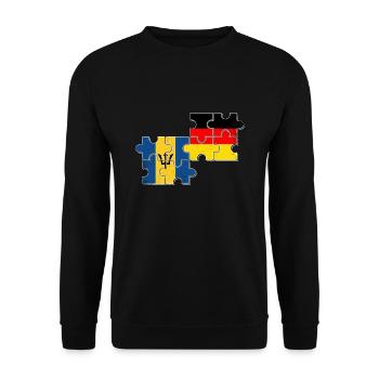 Barbados Deutschland Flagge - Unisex Pullover - Schwarz - Vorne - Alina (178cm) & Michal (187cm)