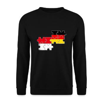 Indonesien Deutschland Flagge - Unisex Pullover - Schwarz - Vorne - Alina (178cm) & Michal (187cm)
