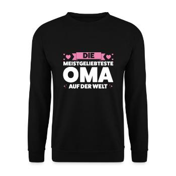 Oma Großmutter Großmütter Geschenk - Unisex Pullover - Schwarz - Vorne - Alina (178cm) & Michal (187cm)