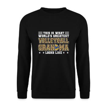 Volleyball-Oma Volleyball-Großmutter Geschenk - Unisex Pullover - Schwarz - Vorne - Alina (178cm) & Michal (187cm)
