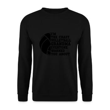 Volleyball-Oma Volleyball-Großmutter Geschenk - Unisex Pullover - Schwarz - Vorne - Alina (178cm) & Michal (187cm)