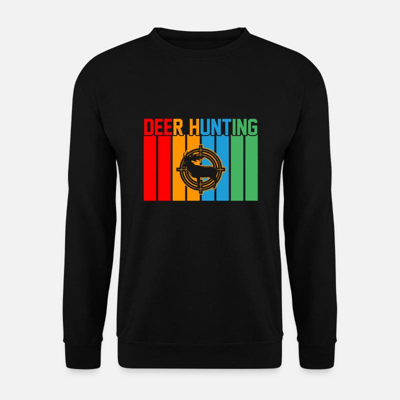 Hirschjagd Retro-Design Hirschjagd Geschenk - Unisex Pullover - Schwarz