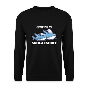Schlafanzug Hai Haie Geschenk - Unisex Pullover - Schwarz - Vorne - Alina (178cm) & Michal (187cm)