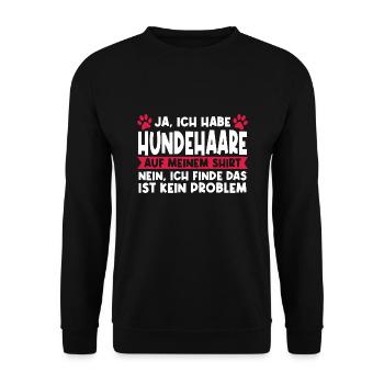 Hund Hunde Haustiere Geschenk - Unisex Pullover - Schwarz - Vorne - Alina (178cm) & Michal (187cm)