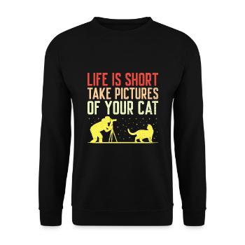 Cat Photographers Cat Lovers Photograpy Cats Photo - Unisex Sweatshirt - black - Front - Alina (178cm) & Michal (187cm)