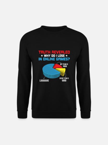 Truth Revealed Why Do I Lose in Online Games Lag - Unisex Sweatshirt - black