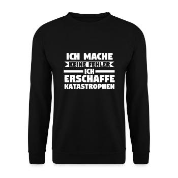 Sarkasmus Spruch Ironie Geschenk - Unisex Pullover - Schwarz - Vorne - Alina (178cm) & Michal (187cm)