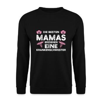 Krankenschwester Mama Pflegekraft Geschenk - Unisex Pullover - Schwarz - Vorne - Alina (178cm) & Michal (187cm)