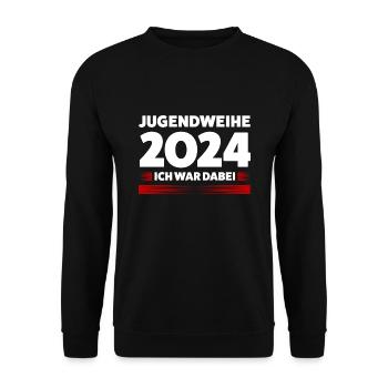 Jugendweihe 2024 Jugend Jugendfeier 2024 Geschenk - Unisex Pullover - Schwarz - Vorne - Alina (178cm) & Michal (187cm)