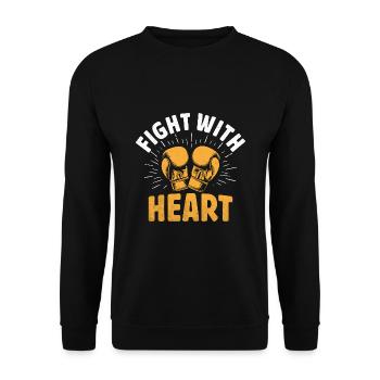 Lutte avec le cœur Boxeur Sports Force Gym Athlète - Sweat-shirt Unisexe - noir - Devant - Alina (178cm) & Michal (187cm)