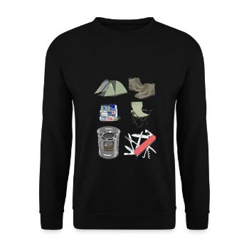 Camper Camping Family Trip Outdoor Scout Gift - Unisex Sweatshirt - black - Front - Alina (178cm) & Michal (187cm)