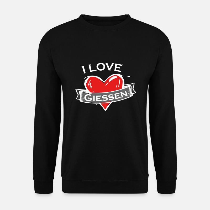 Gießen - Ich liebe Stadtnamen in Tattoo Stil - Unisex Pullover - Schwarz