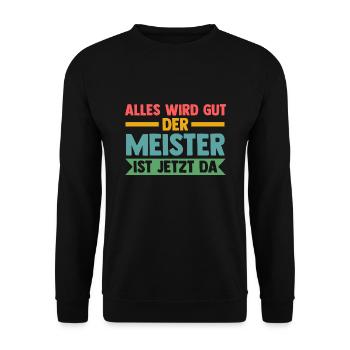 Meister Prüfung Meister Prüfung Geschenk - Unisex Pullover - Schwarz - Vorne - Alina (178cm) & Michal (187cm)