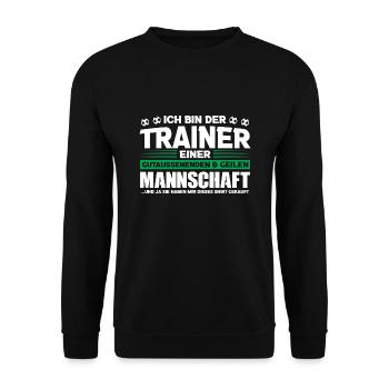 Fußball Trainer Sport Trainer Geschenk - Unisex Pullover - Schwarz - Vorne - Alina (178cm) & Michal (187cm)