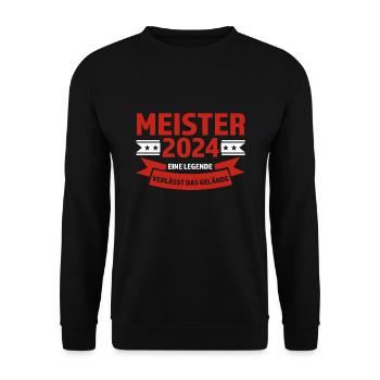 Meister 2024 Meister bestanden Meistertitel Gesche - Unisex Pullover - Schwarz - Vorne - Alina (178cm) & Michal (187cm)