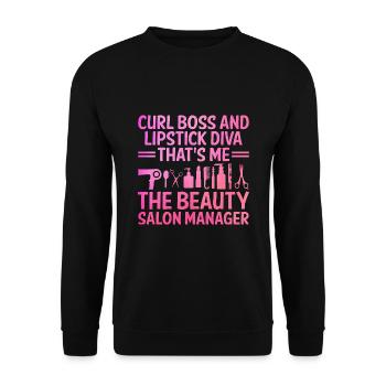 SPA Manager Job Wellness Funny SPA Management Sayi - Unisex Sweatshirt - black - Front - Alina (178cm) & Michal (187cm)