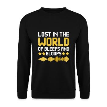 Chiptune Music Lover Groove zu den Bleeps und Bloo - Unisex Pullover - Schwarz - Vorne - Alina (178cm) & Michal (187cm)