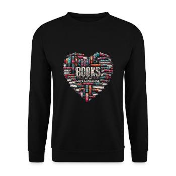 Les livres sont mon amour Langue Lecture de livres Rat de bibliothèque - Sweat-shirt Unisexe - noir - Devant - Alina (178cm) & Michal (187cm)