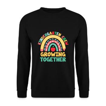 Kindergarten Crew Growing Together School Teacher - Unisex Sweatshirt - black - Front - Alina (178cm) & Michal (187cm)