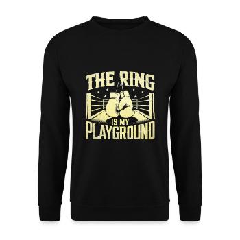L’anneau est mon terrain de jeu Boxer Sports Gym Athlète - Sweat-shirt Unisexe - noir - Devant - Alina (178cm) & Michal (187cm)