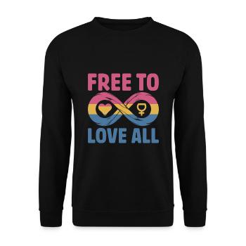 Libre d’aimer tous les LGBTQIA Mois de la fierté Pansexualité - Sweat-shirt Unisexe - noir - Devant - Alina (178cm) & Michal (187cm)