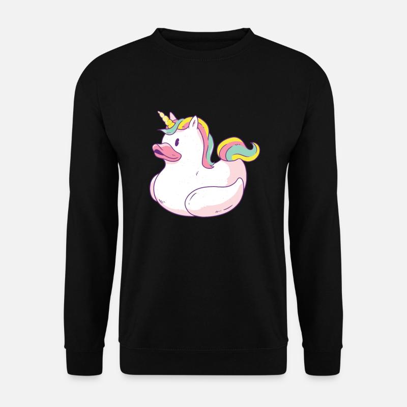 Einhorn Schwimmente - Unisex Pullover - Schwarz