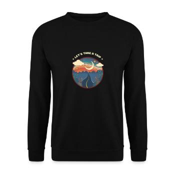 Let's take a trip - Unisex Sweatshirt - black - Front - Alina (178cm) & Michal (187cm)