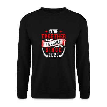 Together since 2020 - couple motif - Unisex Sweatshirt - black - Front - Alina (178cm) & Michal (187cm)