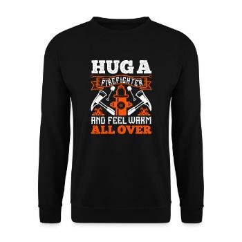 Firefighter firefighter saying Firefighter - Unisex Sweatshirt - black - Front - Alina (178cm) & Michal (187cm)
