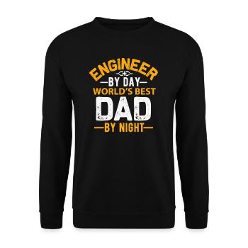 Engineer cool saying dad daddy father - Unisex Sweatshirt - black - Front - Alina (178cm) & Michal (187cm)