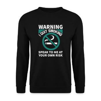 Quit smoking saying warning funny cool - Unisex Sweatshirt - black - Front - Alina (178cm) & Michal (187cm)