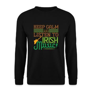 keep calm and listen to irish music 01 - Unisex Pullover - Schwarz - Vorne - Alina (178cm) & Michal (187cm)
