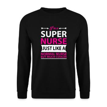 Krankenschwester Nurse Engel Spruch - Unisex Pullover - Schwarz - Vorne - Alina (178cm) & Michal (187cm)
