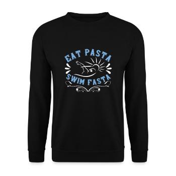 Schwimmen Wasser Spruch Schwimmer - Unisex Pullover - Schwarz - Vorne - Alina (178cm) & Michal (187cm)