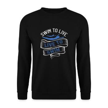 Schwimmen Wasser Spruch Schwimmer - Unisex Pullover - Schwarz - Vorne - Alina (178cm) & Michal (187cm)