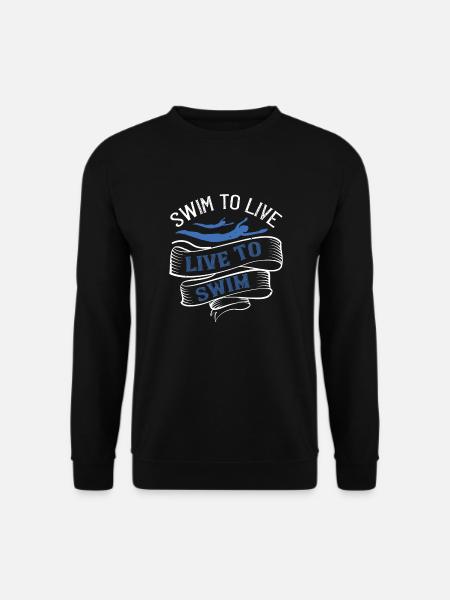 Schwimmen Wasser Spruch Schwimmer - Unisex Pullover - Schwarz