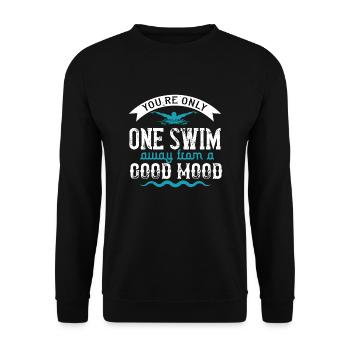Schwimmen Spruch Swim Schwimmer - Unisex Pullover - Schwarz - Vorne - Alina (178cm) & Michal (187cm)