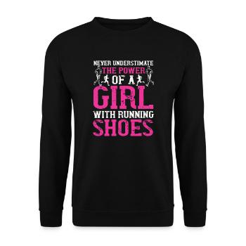 Running Jogging Running Sport Hobby - Unisex Sweatshirt - black - Front - Alina (178cm) & Michal (187cm)