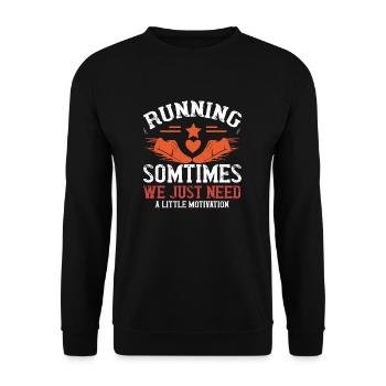 Running Jogging Running Sport Hobby - Unisex Sweatshirt - black - Front - Alina (178cm) & Michal (187cm)