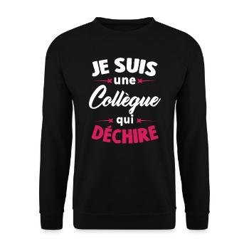 Je suis une collègue qui déchire - Sweat-shirt Unisexe - noir - Devant - Alina (178cm) & Michal (187cm)